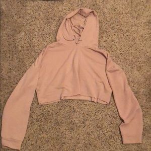 Nastygal baby pink cropped hoodie
